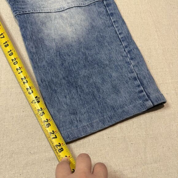 South Pole Jeans Mens 50x28 Faded Blue Y2K Stone Wash Distressed Hip Hop Stretch - Picture 6 of 7
